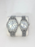 ست ساعت زنانه و مردانه فول نگین رولکس کد Rolexset55190