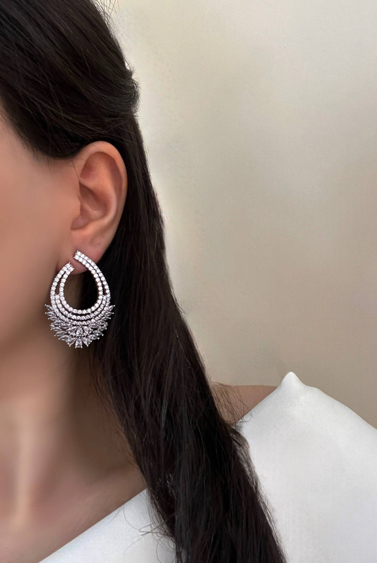 گوشواره جواهری میخ نقره مستر کوالیتی M11980